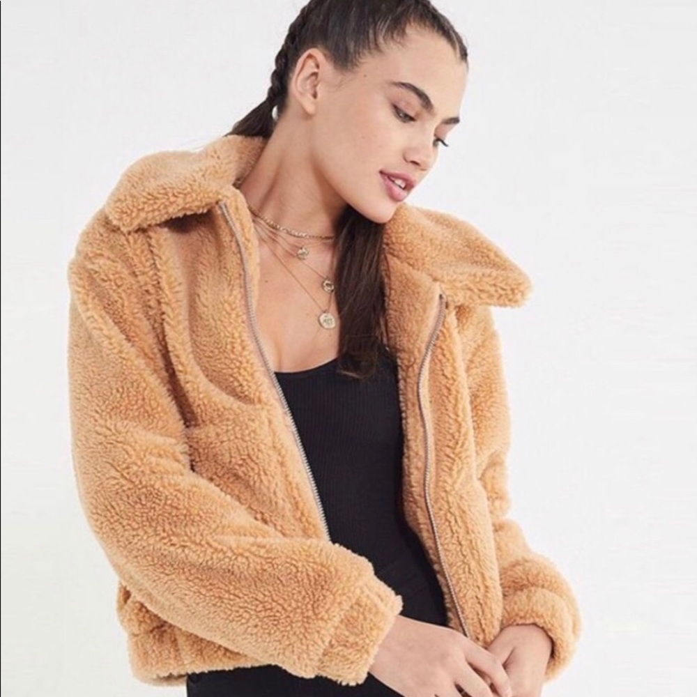 UO cropped teddy jacket
